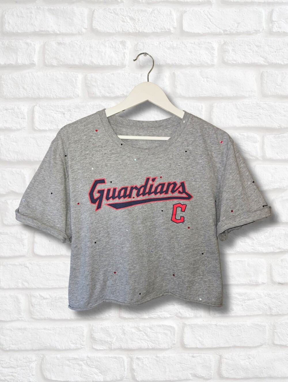 Cleveland Guardians Crop Top W/Rhinestones